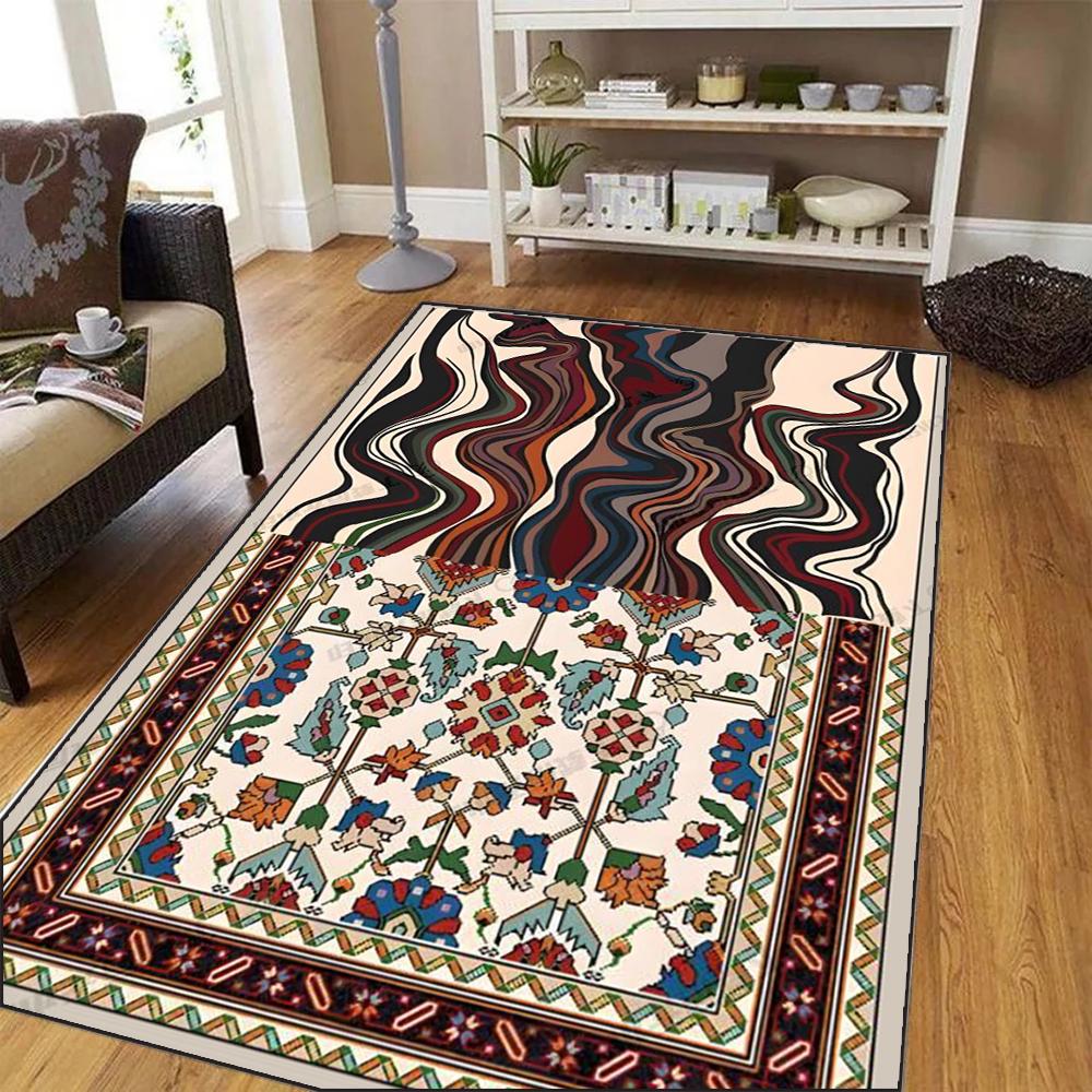 

Марокканский Бохо Большой Ковер – Нескользящий Устойчивый к Пятнам Ковер для Гостиной, Спальни и Прихожей – Уникальный Домашний Декор Напольный Коврик 60*90cm