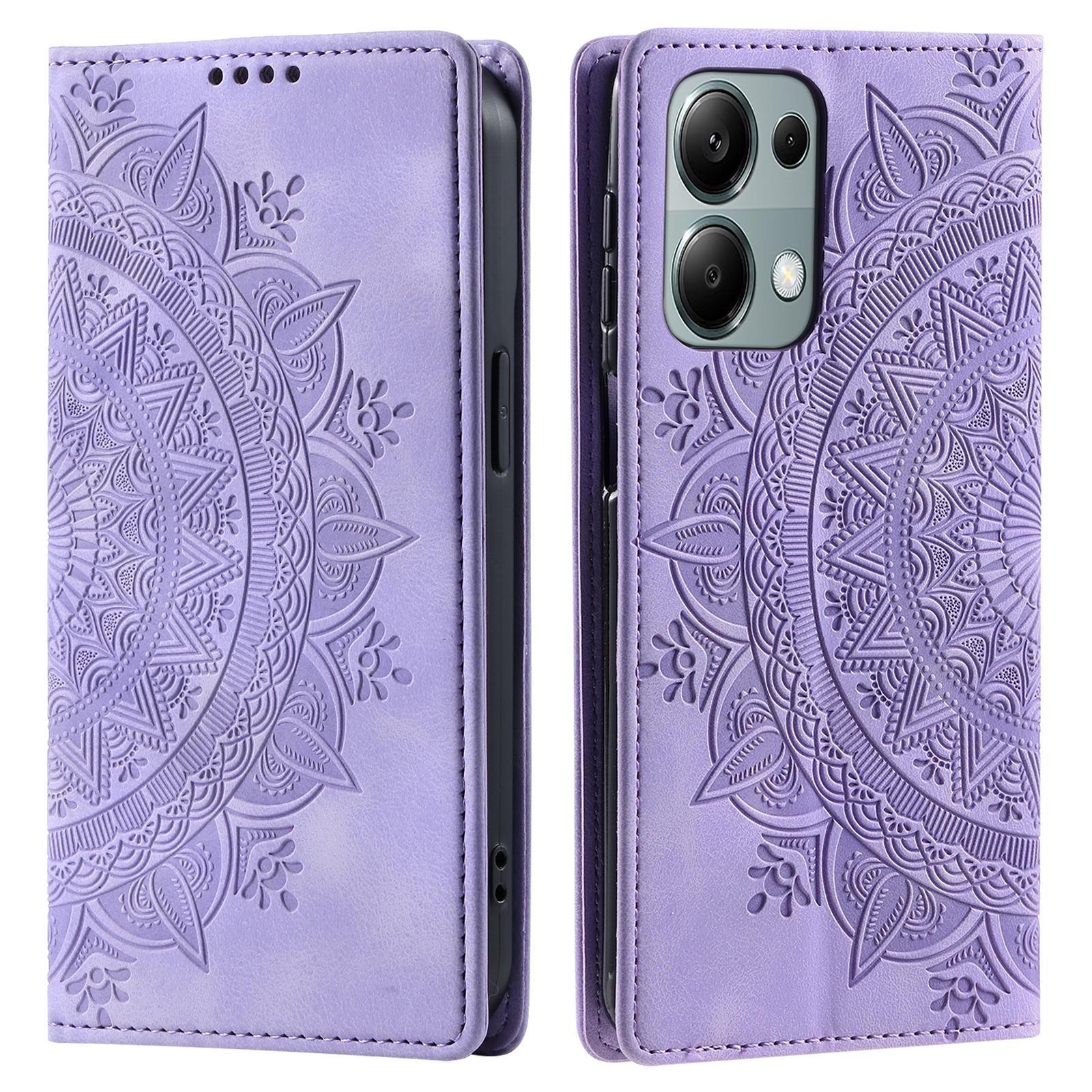 

For Xiaomi Redmi Note 13 Pro 4G/Poco M6 Pro 4G Magnetic Case Leather Flip Stand Phone Cover Purple
