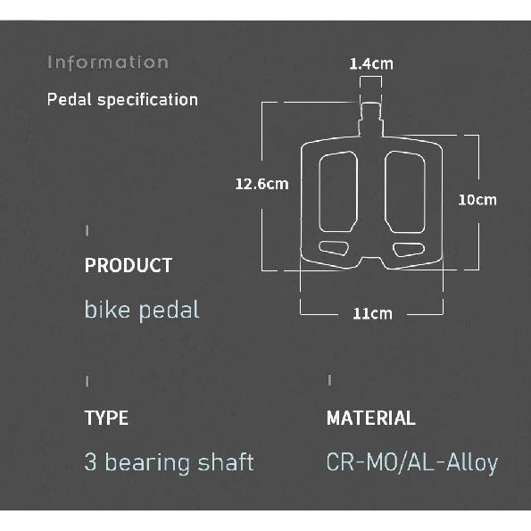 Cyklistické pedály 9/16 palce Horský cyklistický pedál Prémiové silniční cyklistické pedály Široká platforma a lehký hliníkový cyklistický pedál