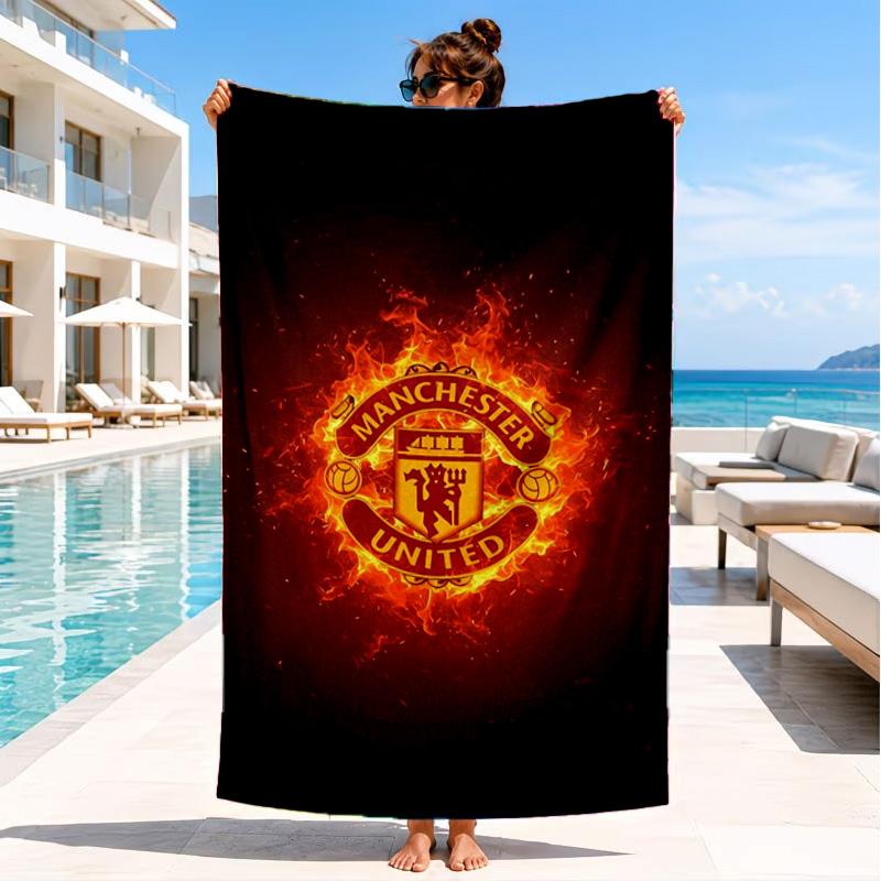 Manchester United Wappen Strandtuch, Schnelltrocknend, Pflegeleicht, Geeignet für Fitness und Strandurlaub, Sport-Essential