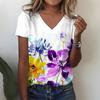 Summer Women's T-shirt 3D Butterfly Print Short Sleeved V-neck T-shirt Plus Size Women's Girls' Clothing T-shirt Street Wear