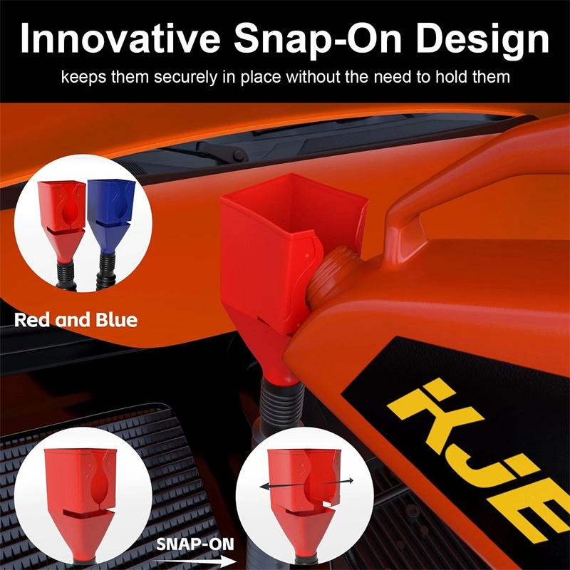 19-teiliges Kfz-Trichterset mit verschiedenen Trichtertypen und 9 Ersatz-Ausgießern für Benzinkanister, geeignet für Autos