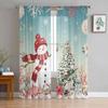 Schneeflocke Grau Schneemann Weihnachtsbaum Garn Vorhang Fenster Tüll Vorhänge Für Wohnzimmer Küche Fenster Sheer Voile Vorhänge