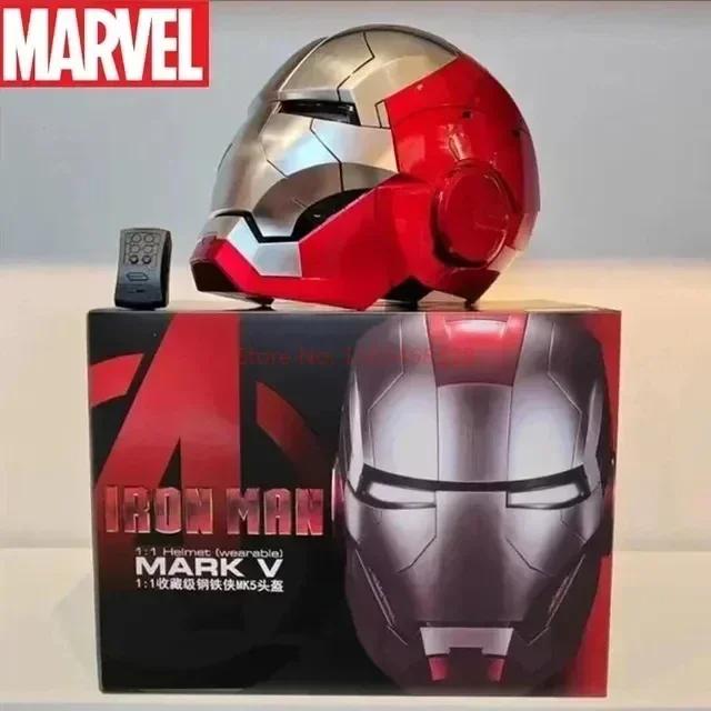 NEW Marvel Avengers 1/1 Iron Man Mk5 Helmet Wearable Automatic Voice-Activated Electric Open And Close Series Toy Birthday Gift