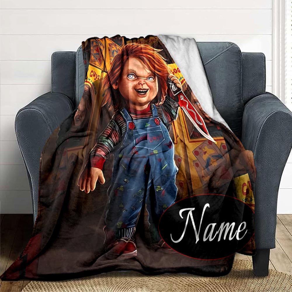 Custom Name Five Nights Freddy's Party Blanket for Couch & Bed, Plush Cozy Fuzzy Blanket Super Soft & Warm Blankets for Fall and Winter. 0908137