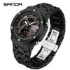 Sanda Octagonal Steel Band Multifunctional LED Light Watch for Men - TikTok Trendy Heartbeat Monitor Watch