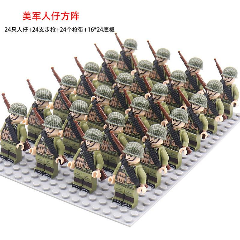 Military German, Soviet And American Legion New Doll Phalanx Set Rifle Assembly Building Block