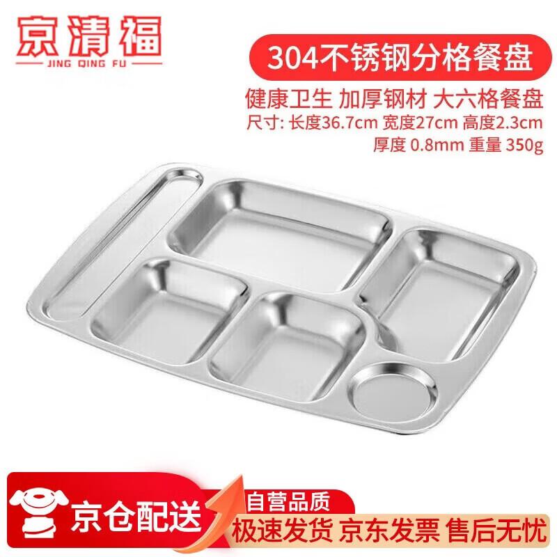 Jingqingfu 304 Stainless Steel Divided Meal Tray