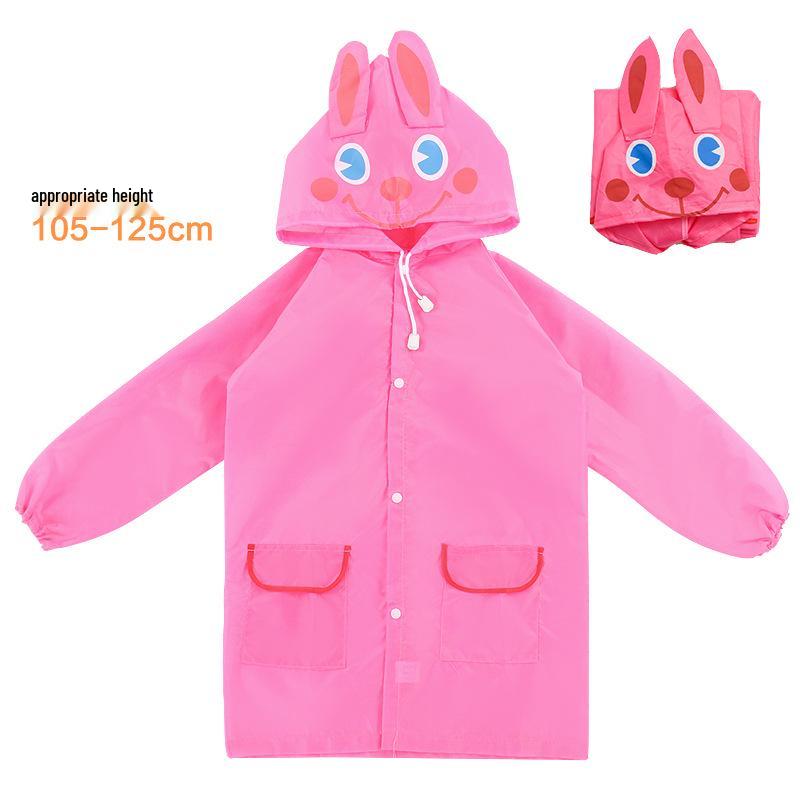 Korean Style Kids' Waterproof Cartoon Hooded Raincoat Poncho