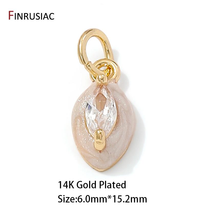

14K Gold Plated Brass Zircon Oval Shape Charms Pendant For Necklaces Accessories,Charms For Jewelry,DIY Jewelry Making Supplies 2 pieces