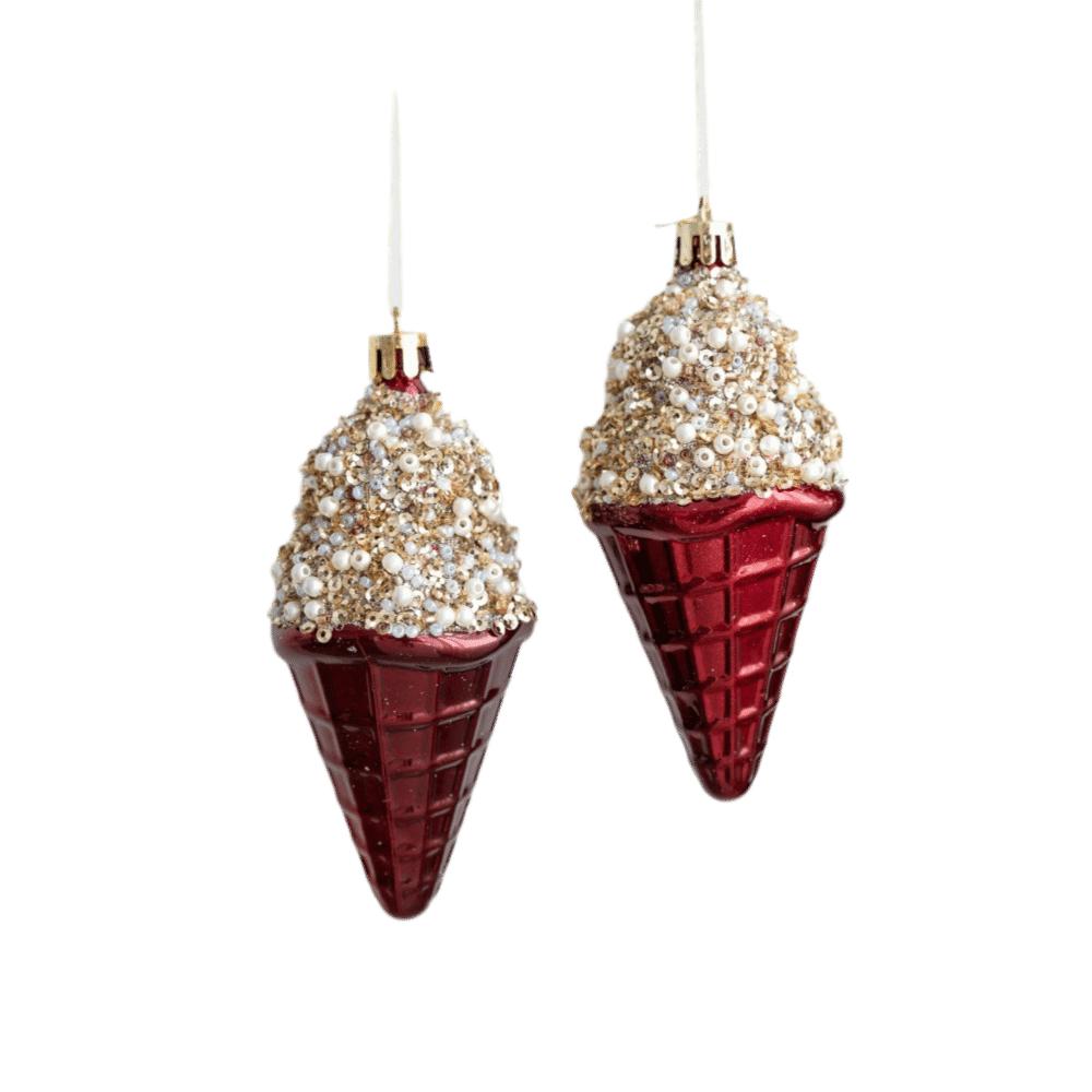 Irregular Design Christmas Hanging Ornaments Red Painted Holiday Decorations Holiday Scene