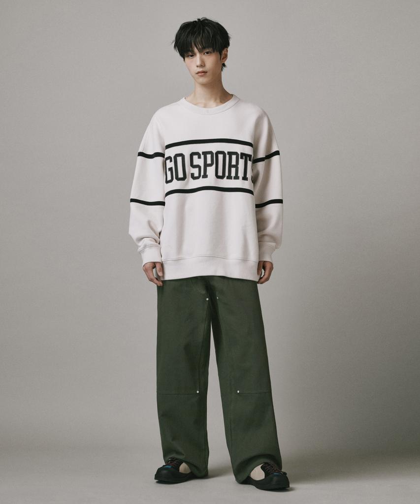 Beodeonteu Double Layer Carpenter Wide Cotton Pants [Khaki]