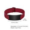 Personalized Elastic Fabric Nylon Bracelets for Men Women,Carving Name Sentence Friend Stainless Steel Wristband,Jewelry Gifts