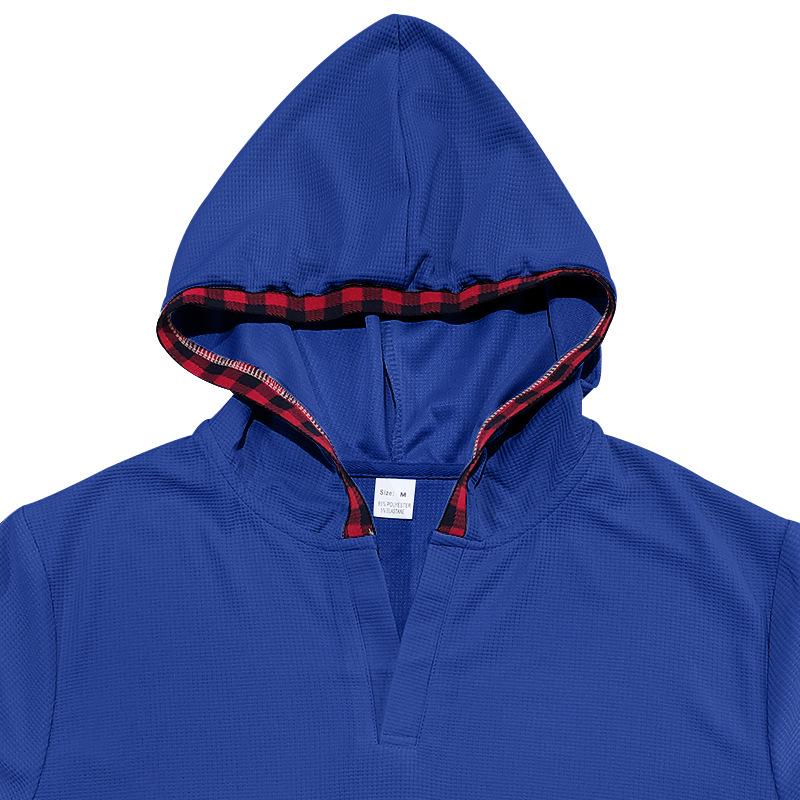 Men's Cross-border Casual Sports Hoodie - Waffle Knit, Long Sleeve, Plus Size for Autumn/Winter