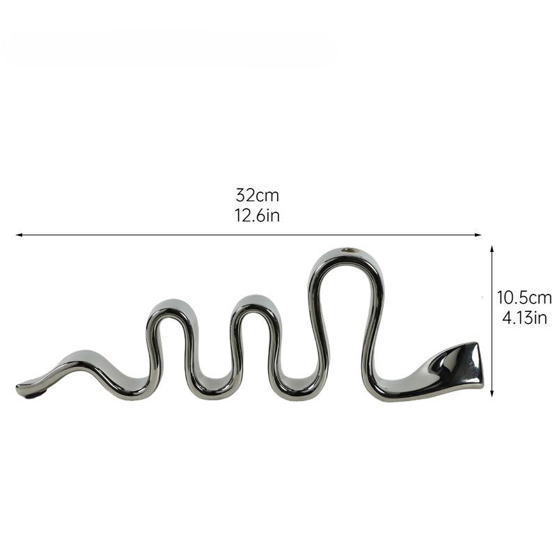 Silver Ceramic Ornaments Abstract Geometric Curved Ribbon Flower Arrangement Handicrafts Bookshelf Pleated Rope Home Decoration