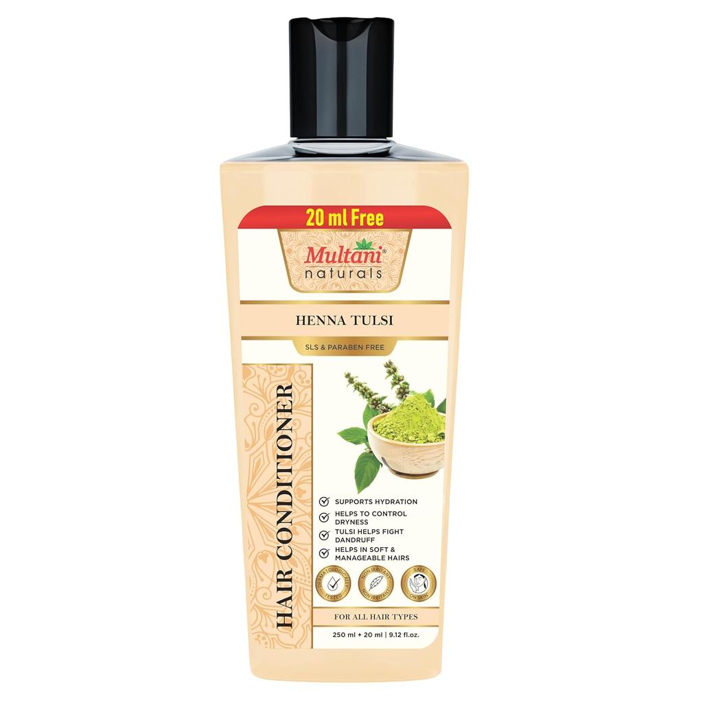 Multani Naturals Henna & Tulsi Hair Conditioner 270 ml For Smooth Frizz Control Shine Lightweight Daily Care All Hair Types