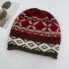 Fair Island Vintage Jacquard Drawstring Knitted Ear Cap Children's Winter Cute Warm Wool Plush Baotou Hat