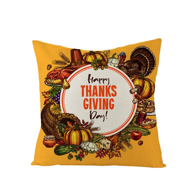 Home Thanksgiving Pumpkin Polyester Pillow Cover Home Sofa Pillow Cushion Cover