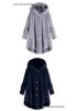 Spring 2026 Women's European-American Plush Button Top, Irregular Solid Color Coat