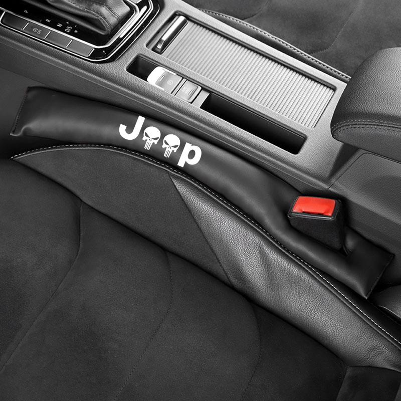 Car Seat Gap Filler PU Leather Soft Side Seam Plug For Jeep Grand Cherokee Wrangler JK Gladiator Compass Renegade Patriot Libert