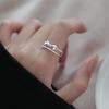 2024 Двухслойное кольцо с бантом, регулируемое, для женщин - Милый, изысканный дизайн для указательного пальца