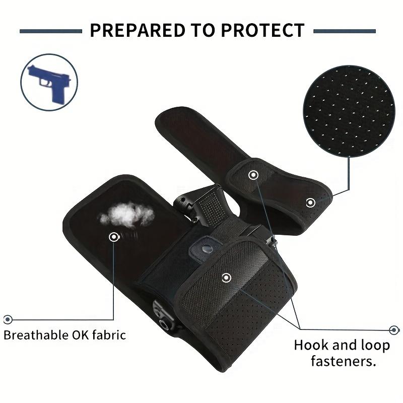 2 Pcs Ankle Holster for Concealed Carry, Elastic Deep Concealment Leg Holsters with Magazine Pocket Pouch for Men and Women