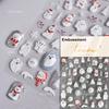 Gold Stamped Snowflake Stars White Christmas Tree Red Bowknot Cute 3D Nail Art Stickers Xmas Lovely Manicure Decals