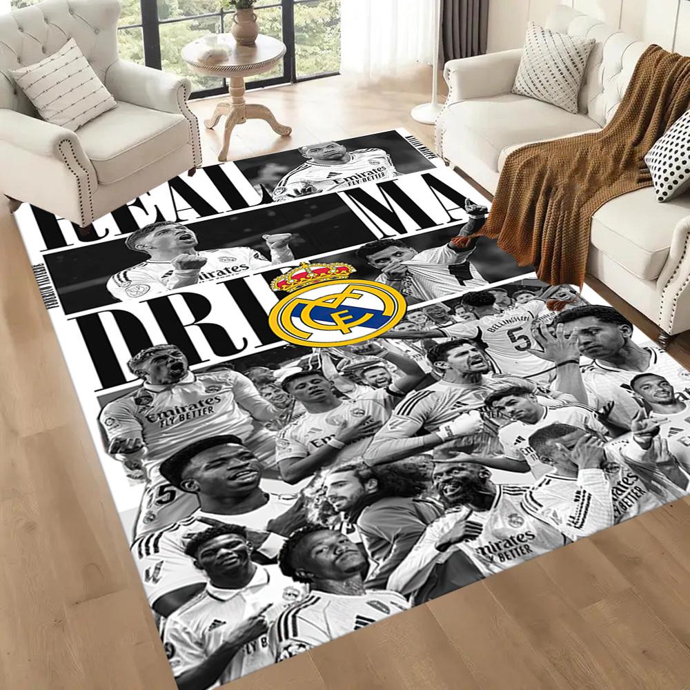 Real Madrid Bodenteppich Büroteppich Design Für Arbeitszimmer Schlafsaal Flur Spielzimmer Antirutsch Teppich Büro Heimdeko Spirituelles Geschenk