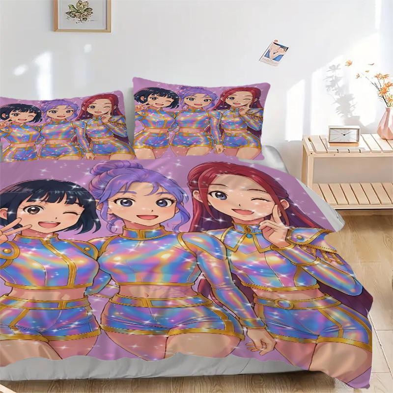 

3pcs K-pop Girls Home Decor Set-Perfect for Bedroom, Guest Room, Living Room, Hotel Use | Festive Gift Idea for Fans & Travelers | Suitable 135x200cm