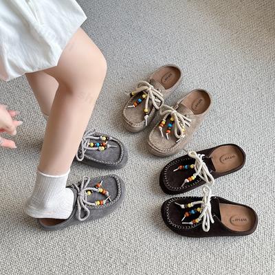 Mode Retro Mode Perlenbesatz Lässige Dicksohlige Halbschuhe für Damen Frühjahr 2025 Neu Bequeme Slipper Vielseitige Klobige Pantoletten