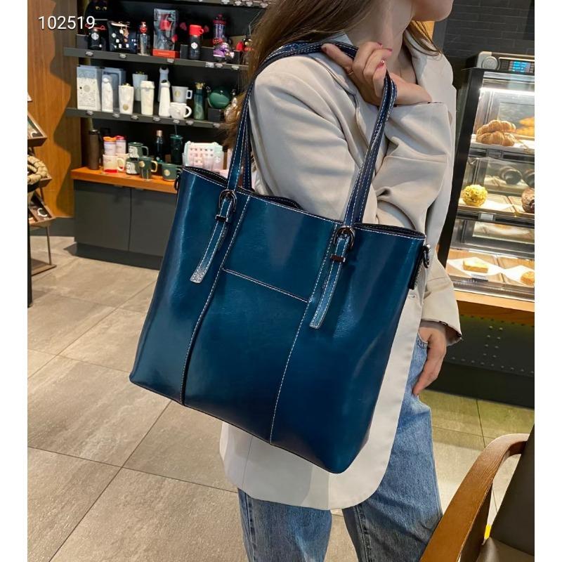 New Fashion Large Capacity Single Shoulder Crossbody Bag European and American Retro Oil Wax Pitot Bag