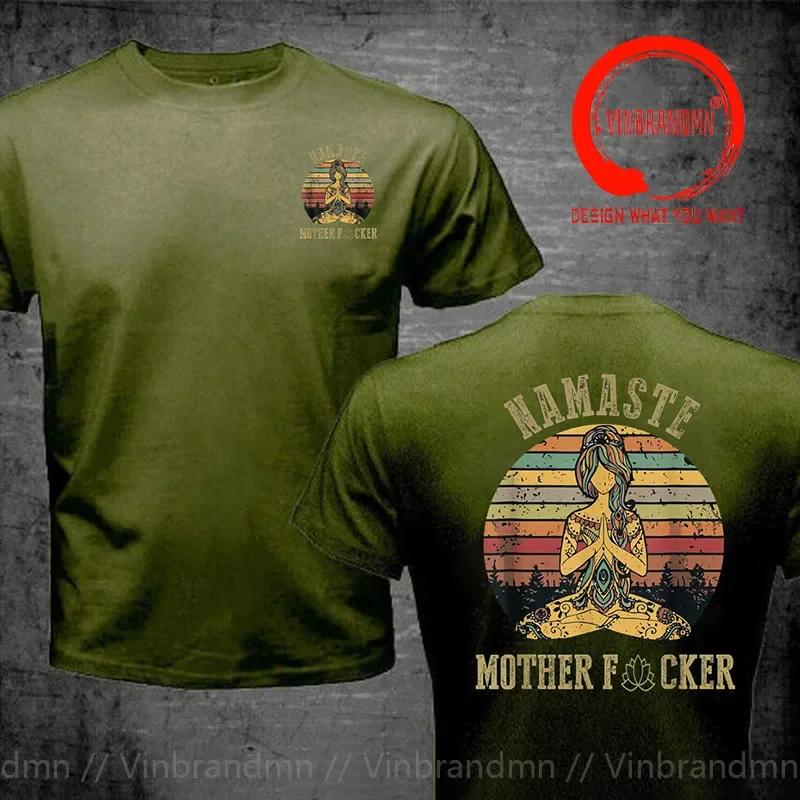 Yoga Retro Namaste Mother Fcker T Shirt Unisex Clothing Casual Tshirt Fashion Leisure Sportswears Loose Oversize Printed Tee Shirt