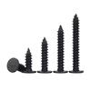 Black CA Flat Head Self-Tapping Wood Screw, 304 Stainless Steel, Cross Tip, M2-M8
