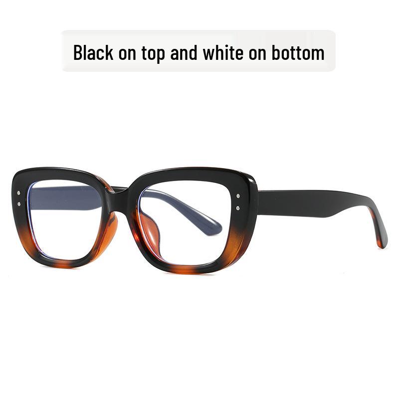 Women's Small Frame Square Cat-Eye Sunglasses with Rivet Design for Sun Protection - Trendy and Simple Runway Style