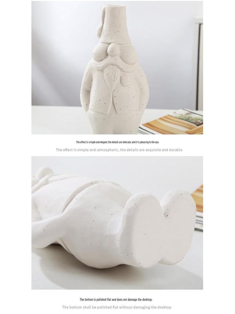Nordisch Modern Weiße Keramikvase für Heimdekoration und Blumengestecke