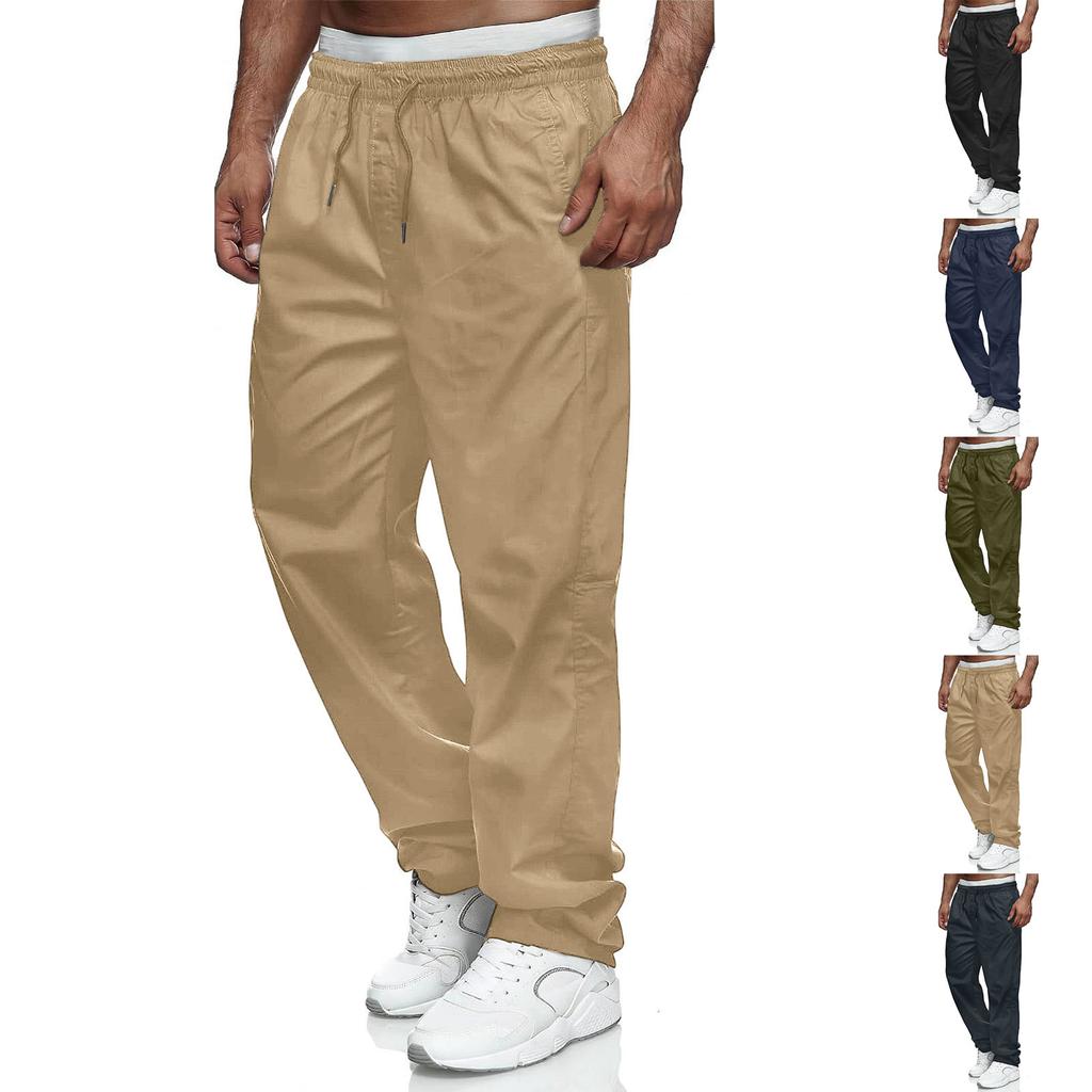 Men's Casual Pants with Pockets, Straight Leg Athletic Pants for Gym and Everyday Wear
