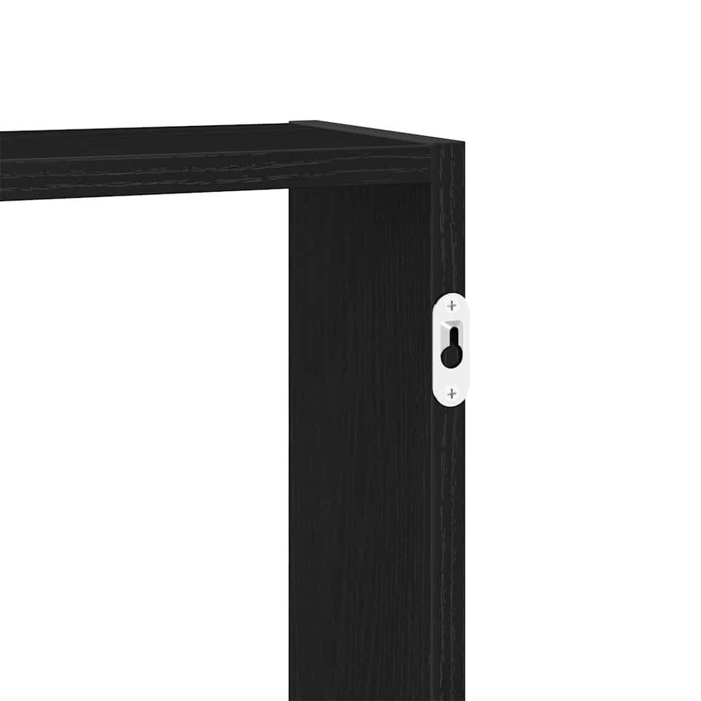 Wall Shelf In Black Oak Look 99 X 15 X 60 Cm Wood Based Material