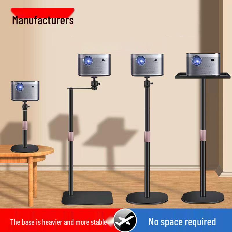 Dual-Use Projector and Phone Stand with Telescopic Adjustment, Punch-Free Tray for Home or Office.