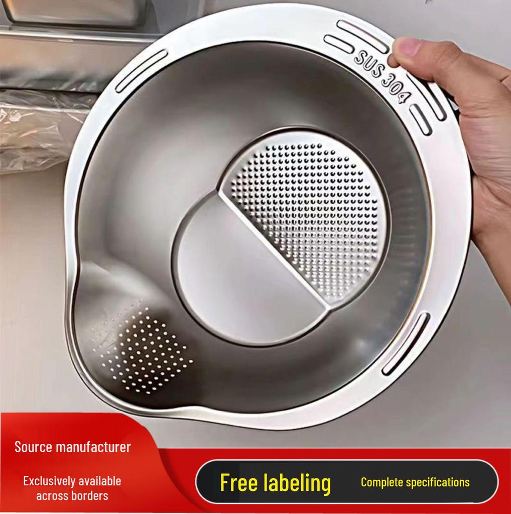 Multilayer Stainless Steel Rice and Vegetable Washing Colander Basket