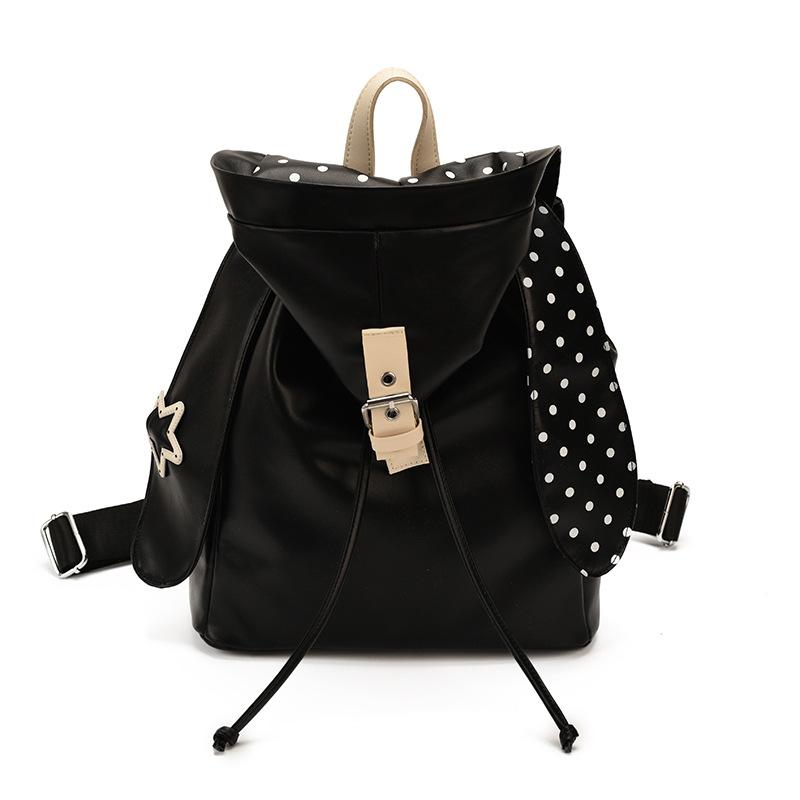 Schoolbag cute hood backpack women 1011 new sweet girl canvas schoolbag summer leisure travel light backpack