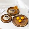 Light Luxury and Simple Home Kitchen Round Bamboo Tray Home Restaurant Tea Set Small Tray Portable Fruit Snack Tray Dropshipping