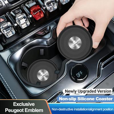 2Pcs New Car Water Cup Silicone Pad Anti-slip Noise Reduction For 208 3008 308 207 107 508 607 106 406 407 307 5008 4008