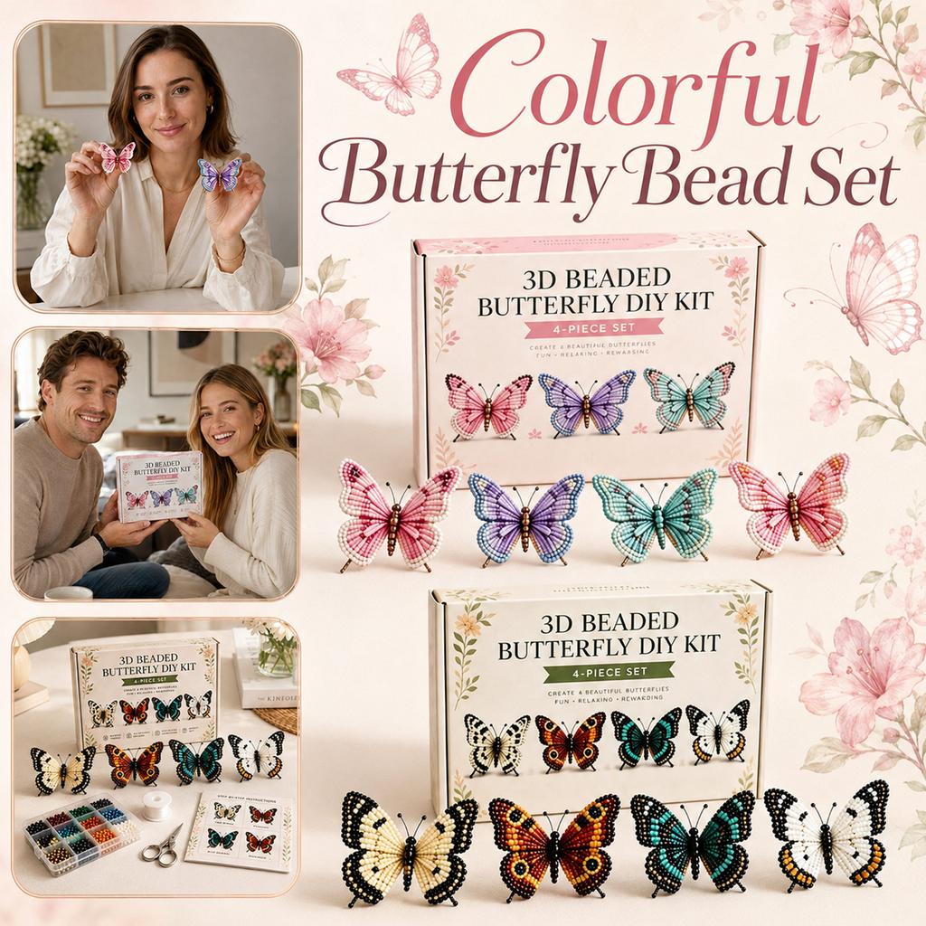 Colorful Butterfly Bead Set for DIY Jewelry Making - Kit for Bracelets and Necklaces