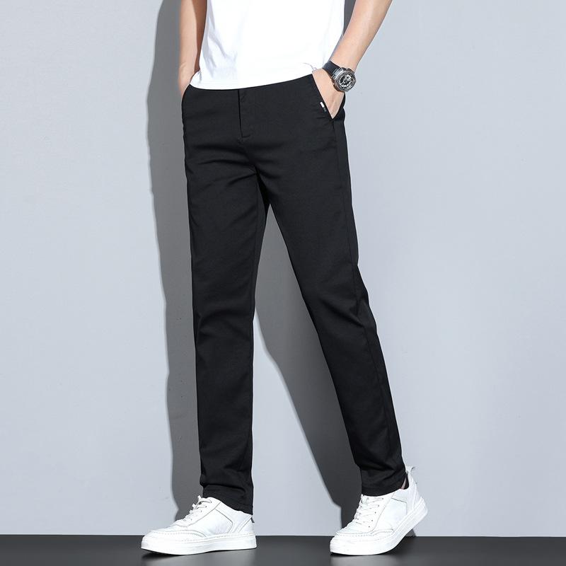 

Spring and Summer Thin Men s Trousers Slim Straight-leg Casual Pants Solid Color Simple Slim Pants Men 38