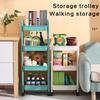 Multi Functional Kitchen Trolley Organizer Storage Rack Multi-Tiered Kitchen Cart with 360° Swivel Wheels Large Capacity Shelf