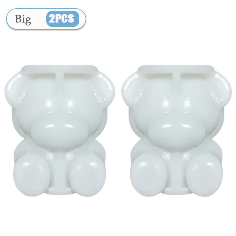 1-10PCS 3D Bear Silicone Ice Cube Mold Tray for Coffee Shop and Kitchen Chocolate Candy and Ice Cream Dessert Maker