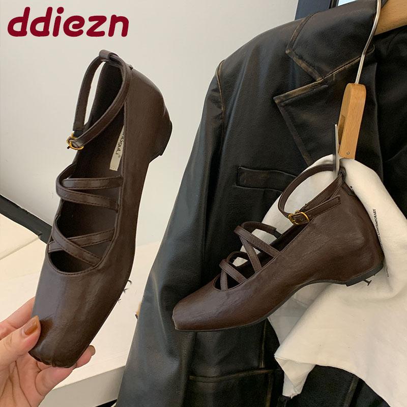 Mode Damen Flache Mary Janes Schuhe Mit Höhenerhöhendem Schuhwerk 2025 Neue Mode Eckige Zehenpartie Damen Ballerinas