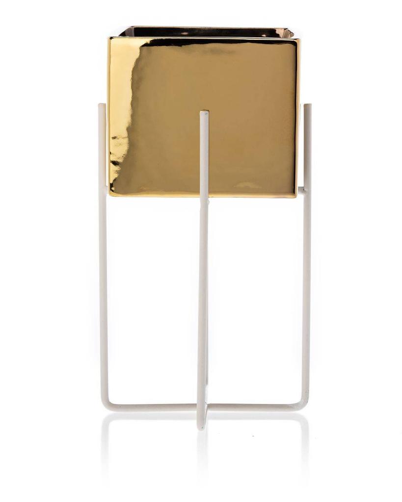 Doniczka Mizu Gold White 23 Cm