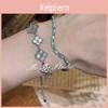 Korean Zircon Square Link Bracelet With Elegant Geometric Design For Women