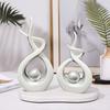2pcs Set a Pair of Home Decoration Pieces Elegant Decorative Bottles Resin Process Abstract Geometric Design Suitable for Living Room Porch